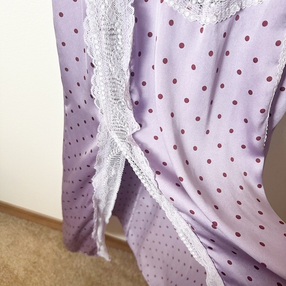 Free People Bad For You Slip Dress Petal Combo Purple Lace Dot Extra Large - Picture 5 of 10